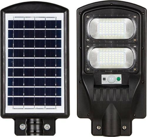 100W Siyah Led Solar Güneş Enerjili Lamba Sokak Armatür Beyaz Işık