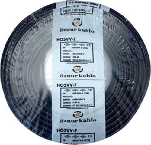 3X2,5 Mm H05Vv-F (Ttr) Kablo Siyah 100 Metre