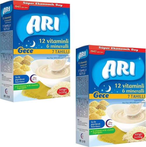MamaGece7Tahıllı12Vitaminli6MineralliSütlüPirinçUnu500gr2Adet