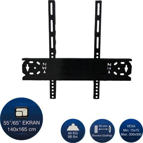 55" - 65" Tv Duvar Askı Aparatı Kilitli YMN-5565