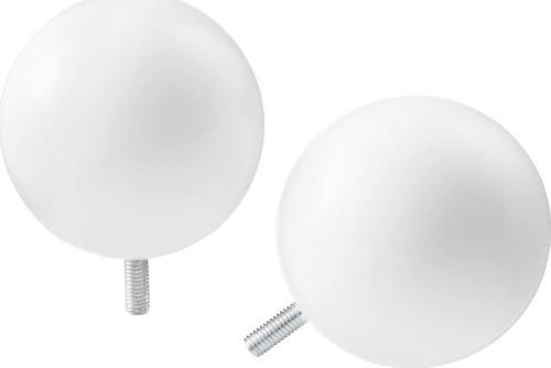 Perde çubuğu topuzu, beyaz, 53 mm, 2 adet