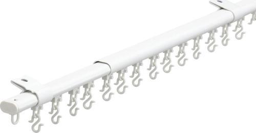 Perde çubuğu seti, beyaz, 100-180 cm