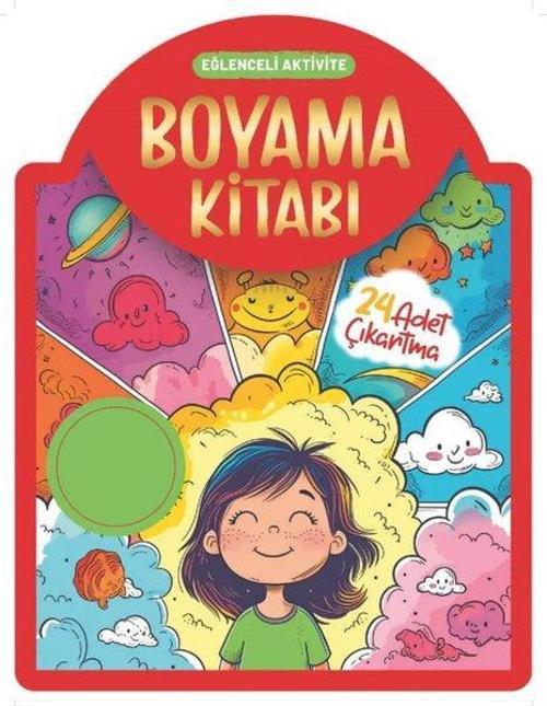 Çıkartmalı Boyama Kitabı - Kırmızı - Eğlenceli Aktivite