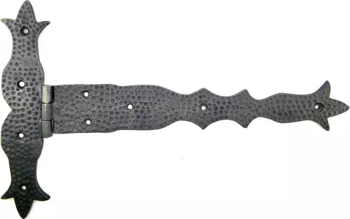 Antika Tarz Dekoratif Pirinç Kuyruklu Dövme Menteşe - 251x393 mm, Oksit