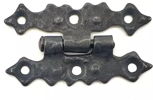 Antika Tarz Dekoratif Pirinç Yıldız Menteşe - 63x36 mm, Oksit