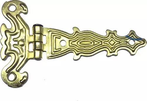 Dekoratif, Sac Tek Kuyruklu Menteşe - 40x68 mm, Küçük, Sarı, 1 Adet