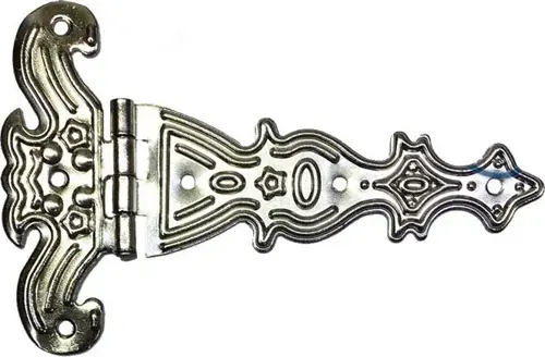 Dekoratif, Sac Tek Kuyruklu Menteşe - 69x102 mm, Büyük, Nikel, 100 Adet