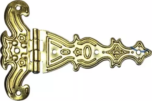 Dekoratif, Sac Tek Kuyruklu Menteşe - 69x102 mm, Büyük, Sarı, 100 Adet