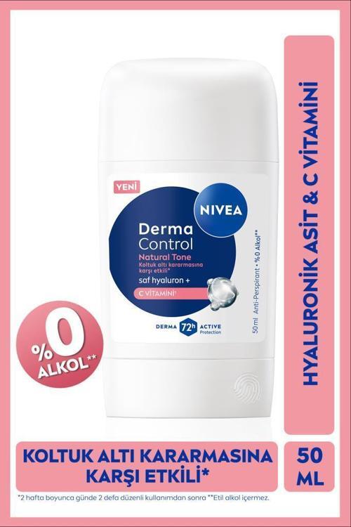 Kadın Stick Deodorant Derma Control Natural Tone 50ml, Koltuk Altı Kararmasına Karşı, C Vitamini