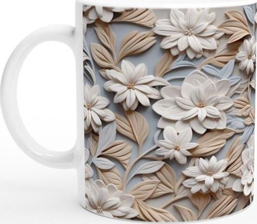 Zarif Zindelik Relax Çiçek Desenli Kupa Bardak