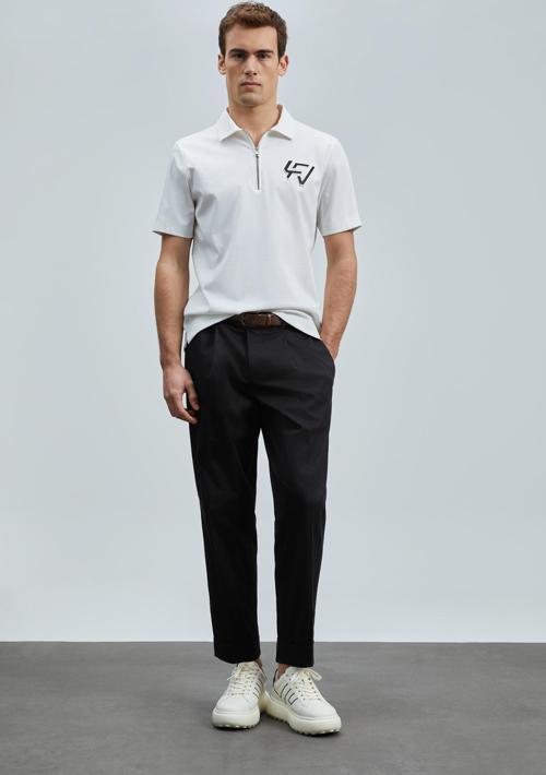 Erkek Slash Smart Polo T-Shirt 111040224 Kırık Beyaz