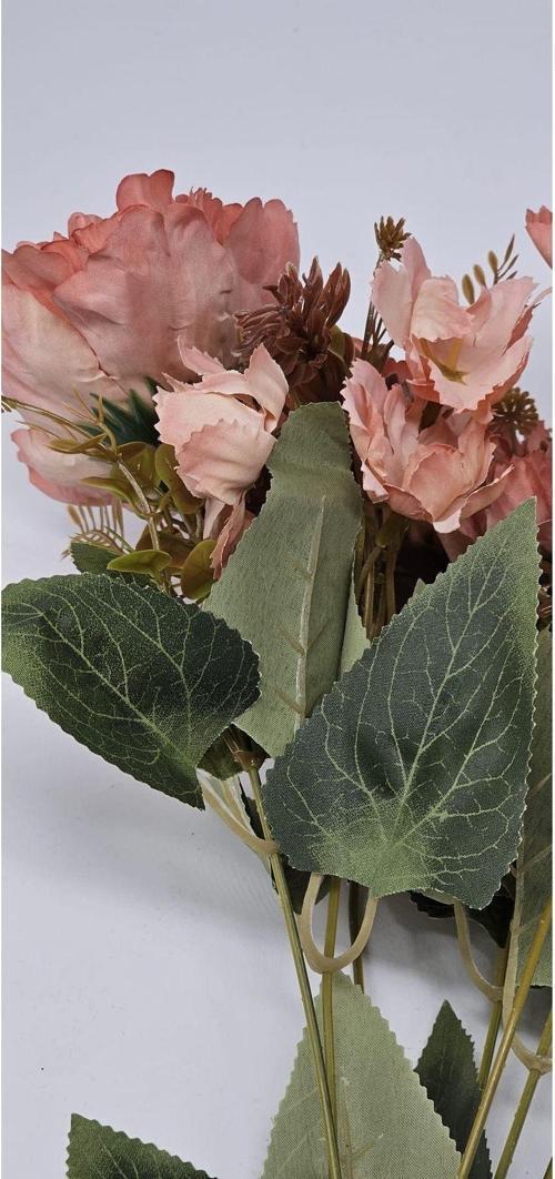 Koca Kafalı Lotus Çiçeği Şeftali Tonlu Turuncu 42 Cm Ev Dekor