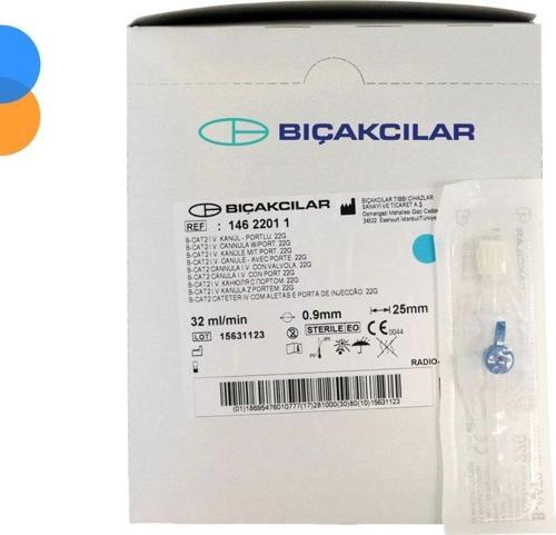 Bıçakcılar Branül (İntraket) 22G Mavi 80'li Kutu