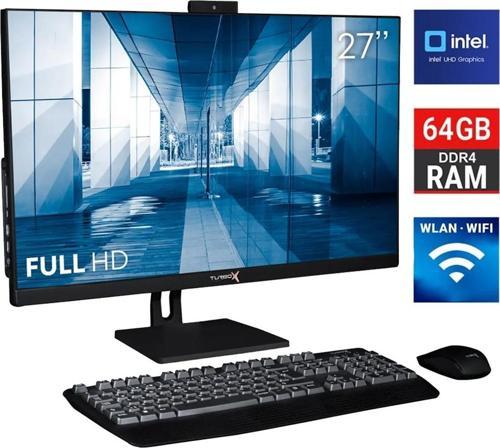 TAxPro25 i5 9400 64GB DDR4 Ram 1TB SSD 27 inç FHD Siyah Bluetooth Webcam WiFi All in One PC