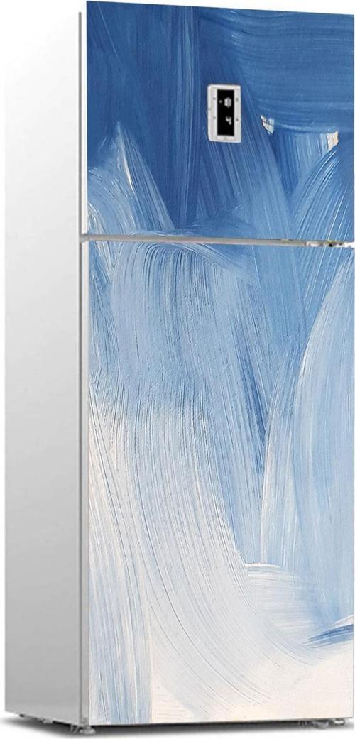 Buzdolabı Sticker Kaplama Dolap Kaplama Etiketi Soyut Mavi Boyama