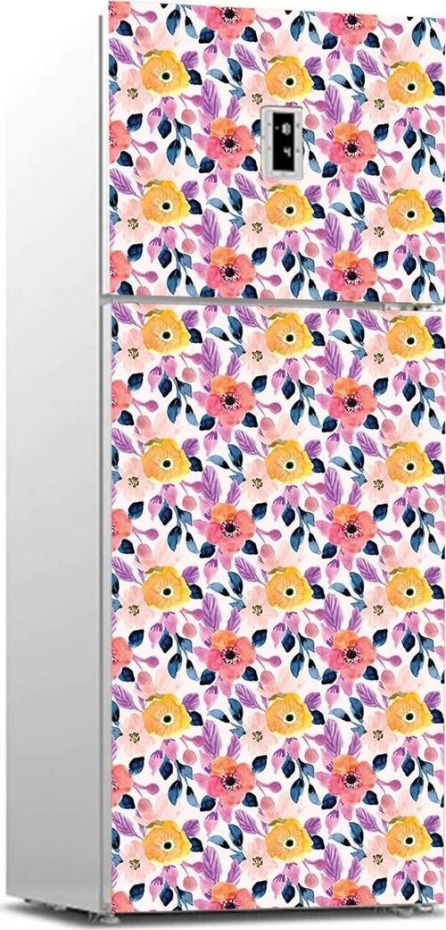 Buzdolabı Sticker Kaplama Dolap Kaplama Etiketi Çiçekler Boyama