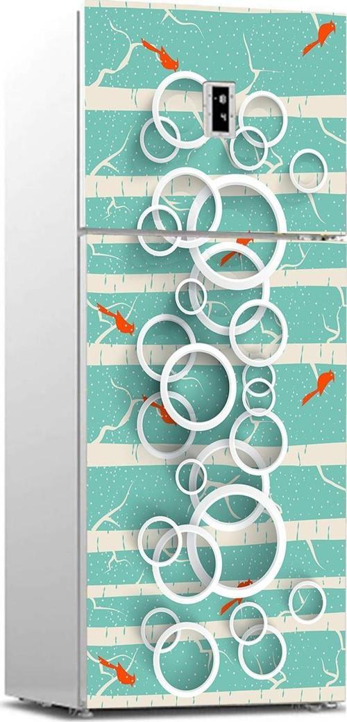 Buzdolabı Sticker Kaplama Dolap Kaplama Etiketi Daire Kuşlar