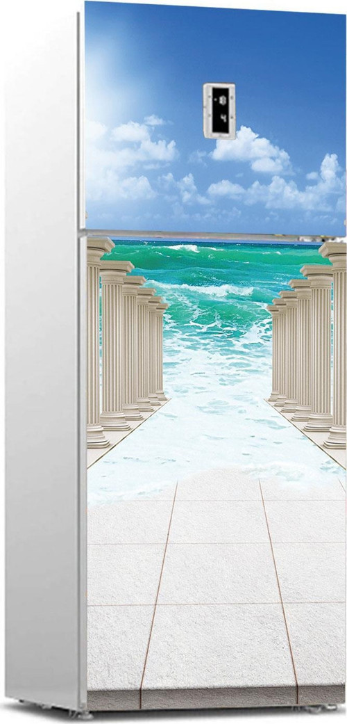 Buzdolabı Sticker Kaplama Dolap Kaplama Etiketi Sütun Deniz