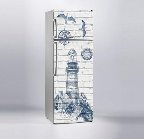 Buzdolabı Sticker Kaplama Dolap Kaplama Etiketi Deniz Feneri