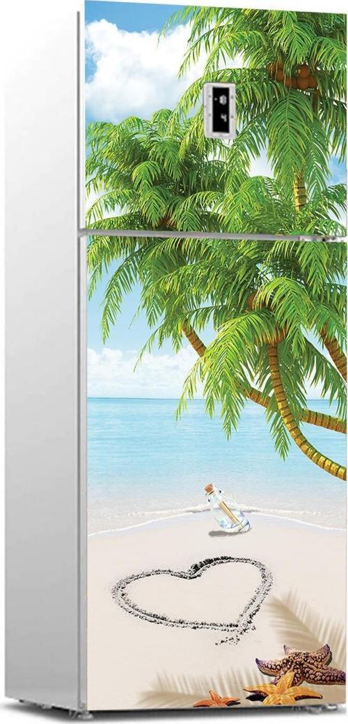 Buzdolabı Sticker Kaplama Dolap Kaplama Etiketi Deniz Kalp