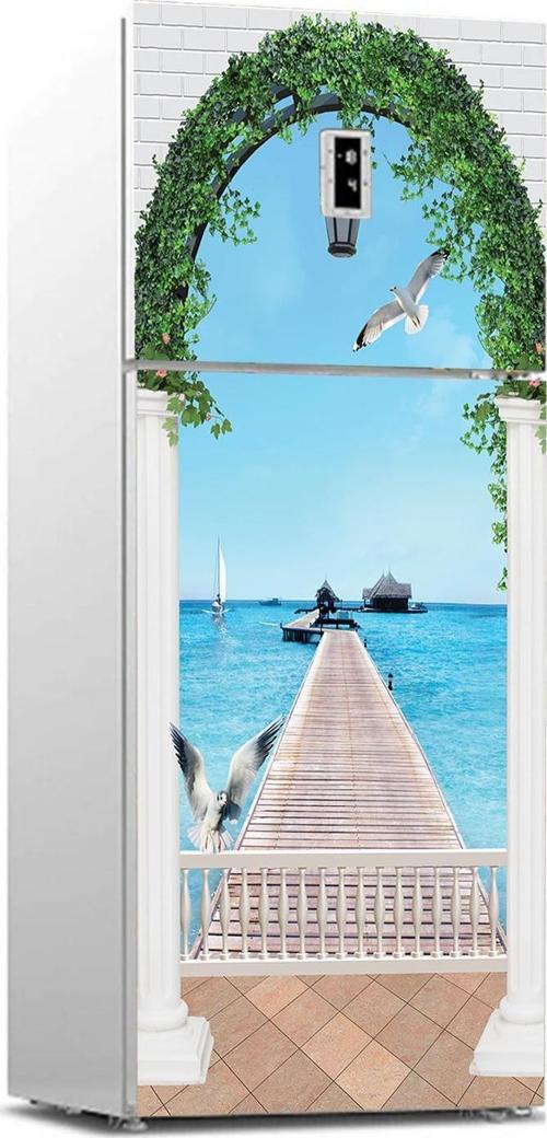 Buzdolabı Sticker Kaplama Dolap Kaplama Etiketi Deniz Kuş