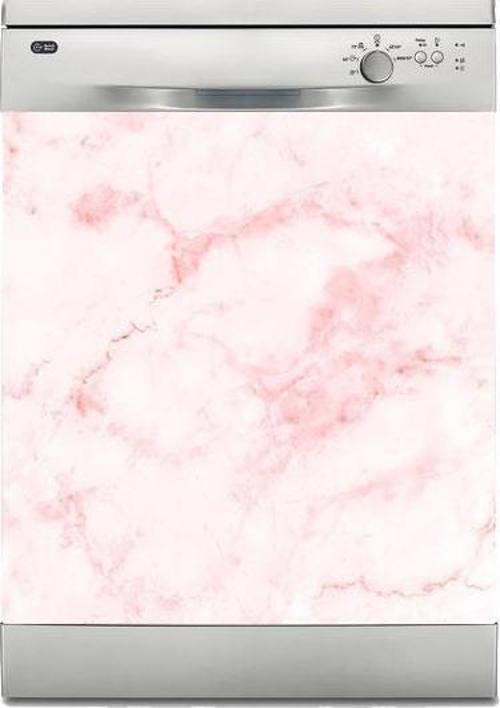 Bulaşık Makinesi Sticker Kaplama Beyaz Eşya Kaplama Pembe Mermer Nature