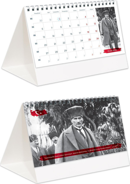 2025 Atatürk Piramit Masa Takvimi Masaüstü Takvim 21x17 cm