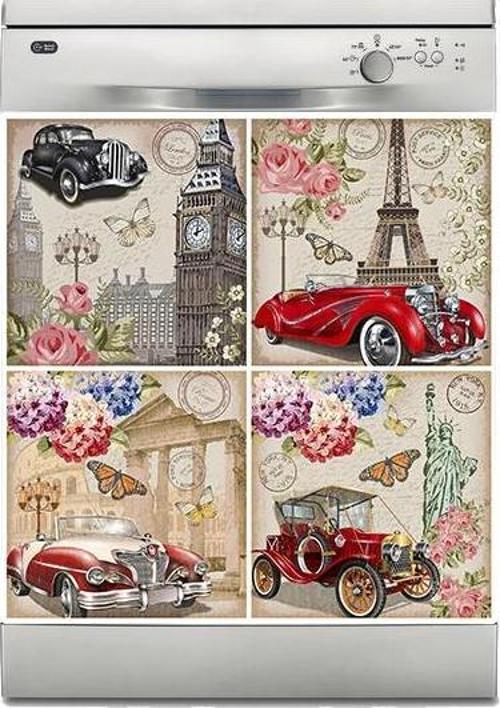 Bulaşık Makinesi Sticker Kaplama Beyaz Eşya Kaplama Photo Collage