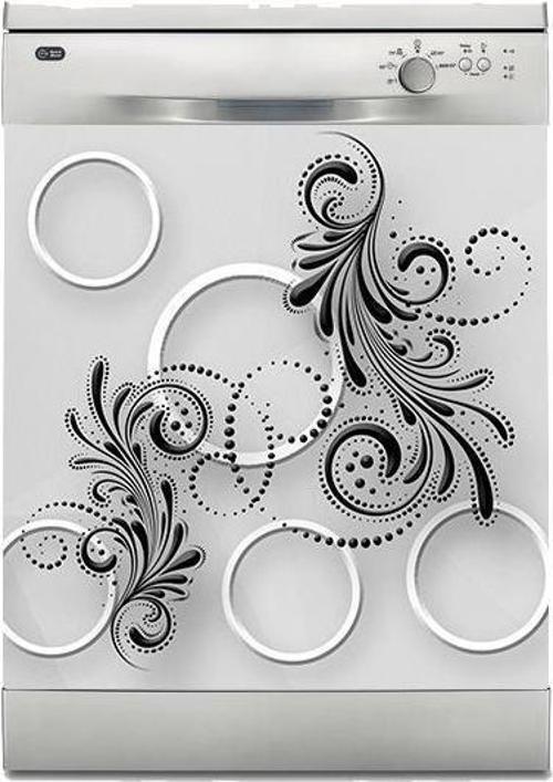 Bulaşık Makinesi Sticker Kaplama Beyaz Eşya Kaplama Yuvarlak Desenler