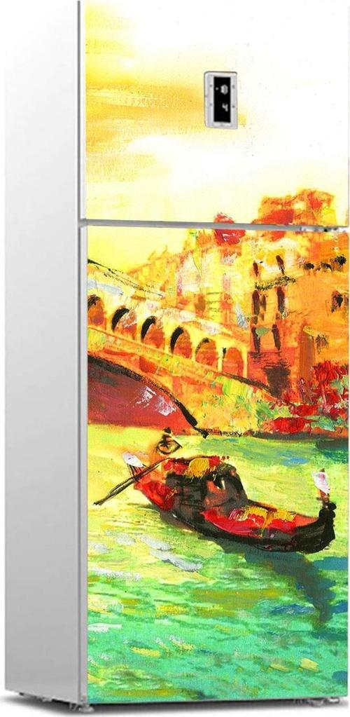 Buzdolabı Sticker Kaplama Dolap Kaplama Etiketi Venedik Yağlıboya