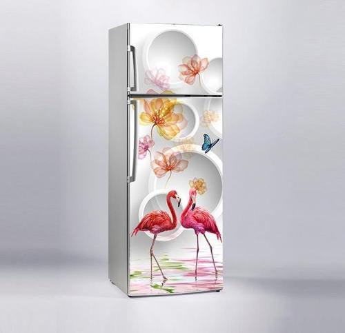 Buzdolabı Sticker Kaplama Dolap Kaplama Etiketi Flamingo