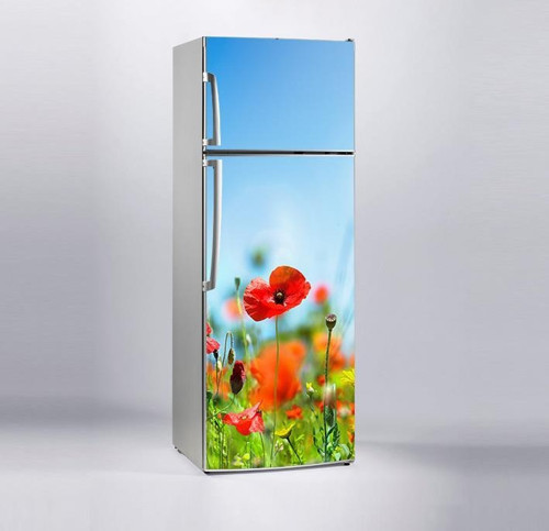 Buzdolabı Sticker Kaplama Dolap Kaplama Etiketi Gelincikler