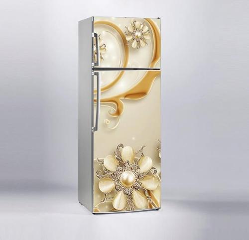 Buzdolabı Sticker Kaplama Dolap Kaplama Etiketi 3D Altın Takı