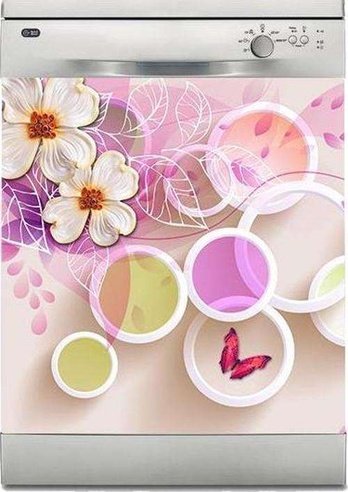 Bulaşık Makinesi Sticker Kaplama Beyaz Eşya Kaplama Renkli Yuvarlak