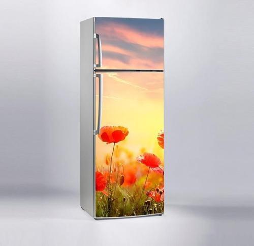 Buzdolabı Sticker Kaplama Dolap Kaplama Etiketi Gün Batımı Tarla