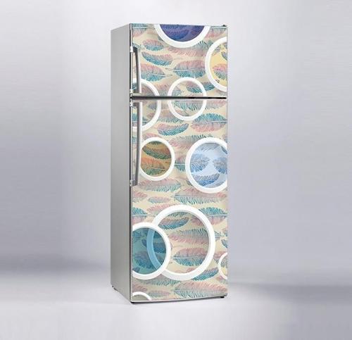 Buzdolabı Sticker Kaplama Dolap Kaplama Etiketi Yuvarlak Desen Yaprak