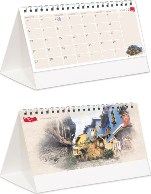 2025 Türkiye Piramit Masa Takvimi Masaüstü Takvim 24x17 cm