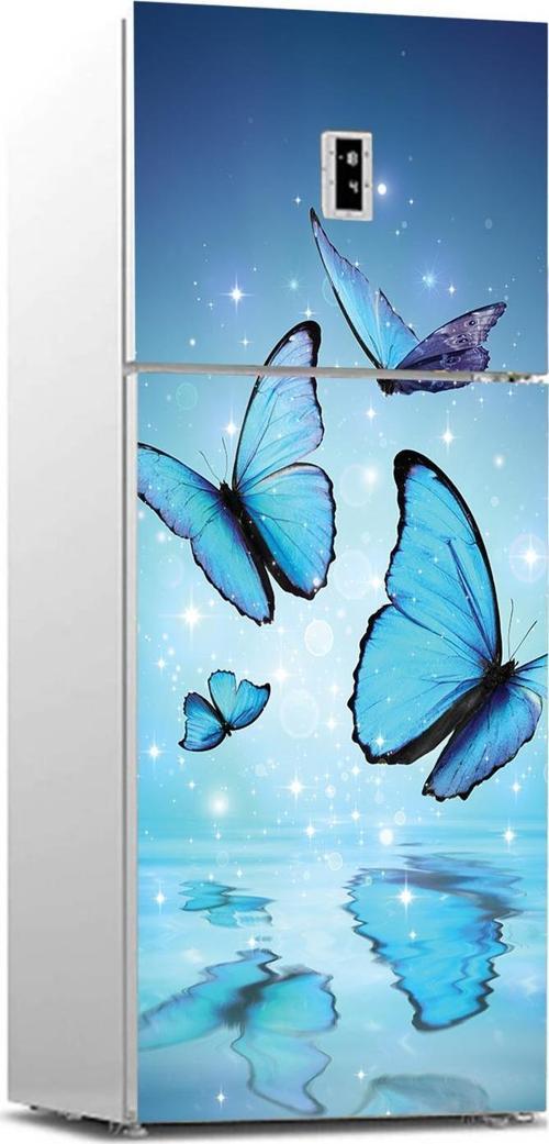Buzdolabı Sticker Kaplama Dolap Kaplama Etiketi Kelebek Su