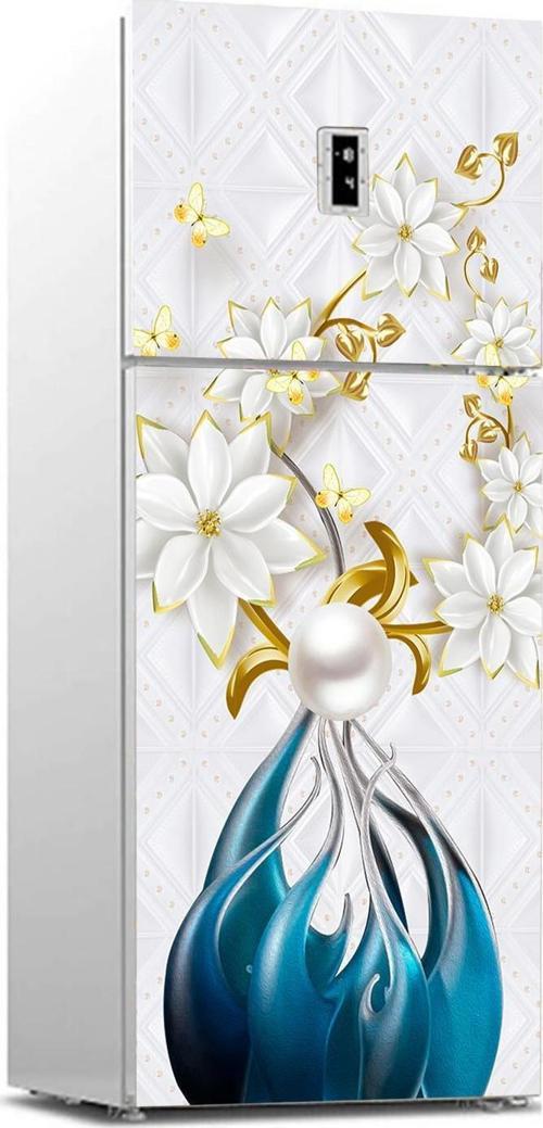 Buzdolabı Sticker Kaplama Dolap Kaplama Etiketi 3d Çiçek ve Kelebek