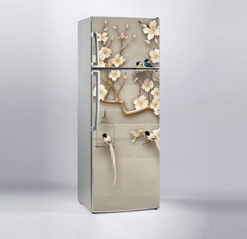 Buzdolabı Sticker Kaplama Dolap Kaplama Etiketi Kuşlar Ağaç