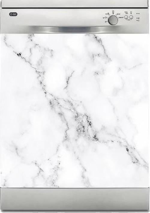 Bulaşık Makinesi Sticker Kaplama Beyaz Eşya Kaplama Beyaz Mermer Nature