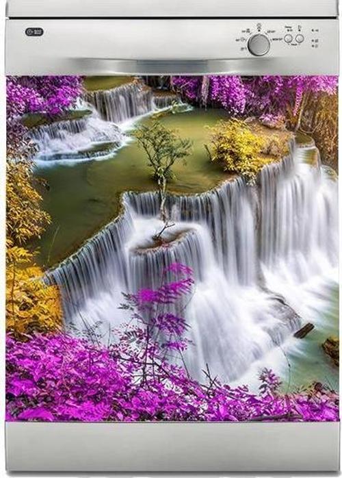 Bulaşık Makinesi Sticker Kaplama Beyaz Eşya Kaplama Şelale 3 Boyut