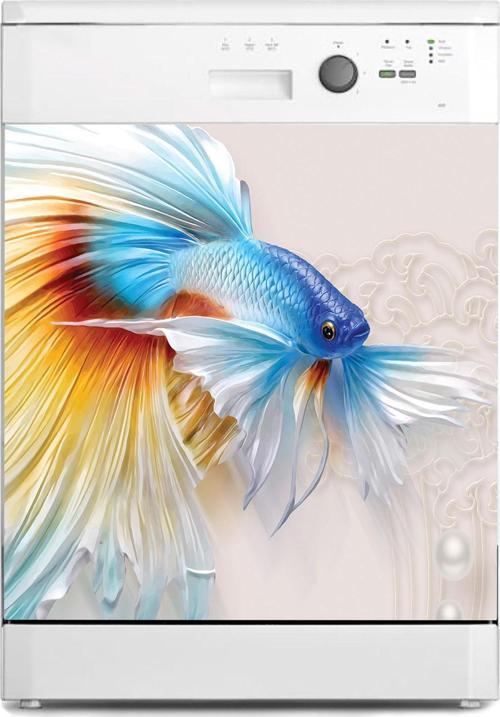 Bulaşık Makinesi Sticker Kaplama Beyaz Eşya Kaplama 3d Balık