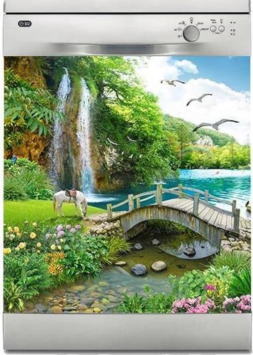 Bulaşık Makinesi Sticker Kaplama Beyaz Eşya Kaplama Şelale At