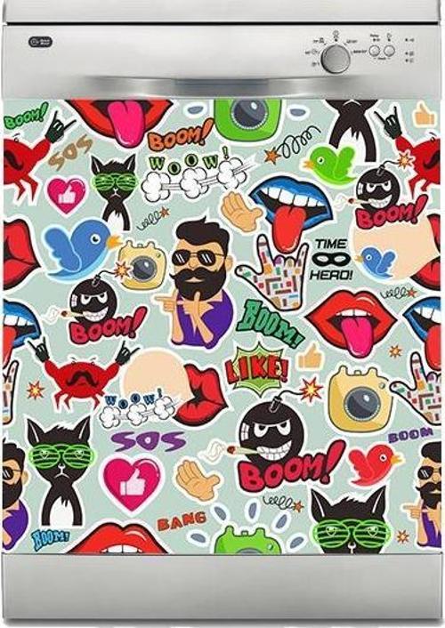 Bulaşık Makinesi Sticker Kaplama Beyaz Eşya Kaplama Boom Like