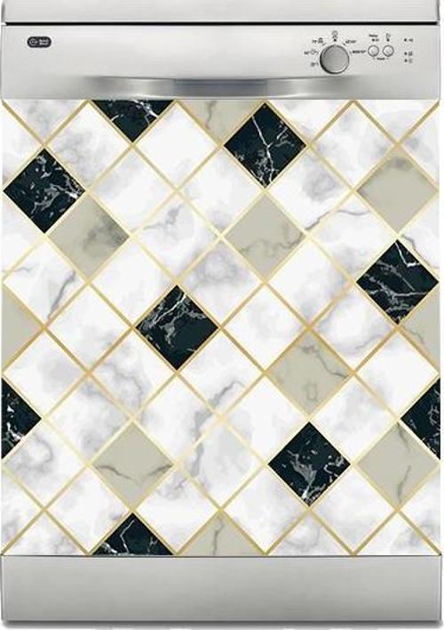 Bulaşık Makinesi Sticker Kaplama Beyaz Eşya Kaplama Çapraz Mermer