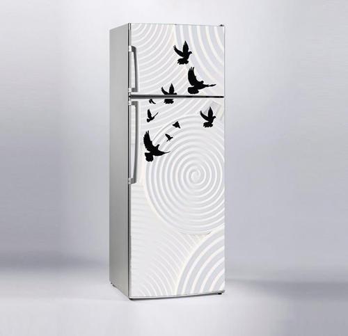 Buzdolabı Sticker Kaplama Dolap Kaplama Etiketi 3D Kuşlar