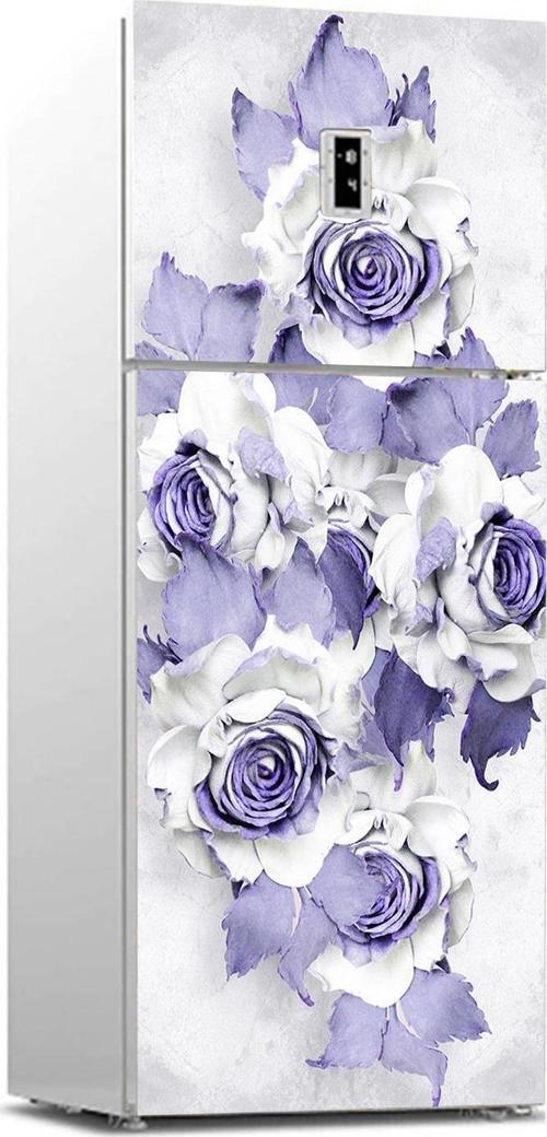 Buzdolabı Sticker Kaplama Dolap Kaplama Etiketi Mor Gül