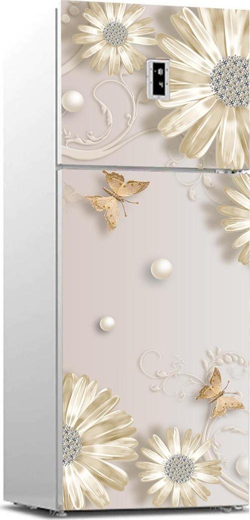 Buzdolabı Sticker Kaplama Dolap Kaplama Etiketi Mücevher Papatya