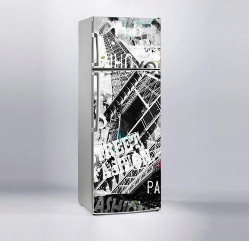 Buzdolabı Sticker Kaplama Dolap Kaplama Etiketi Paris Popart